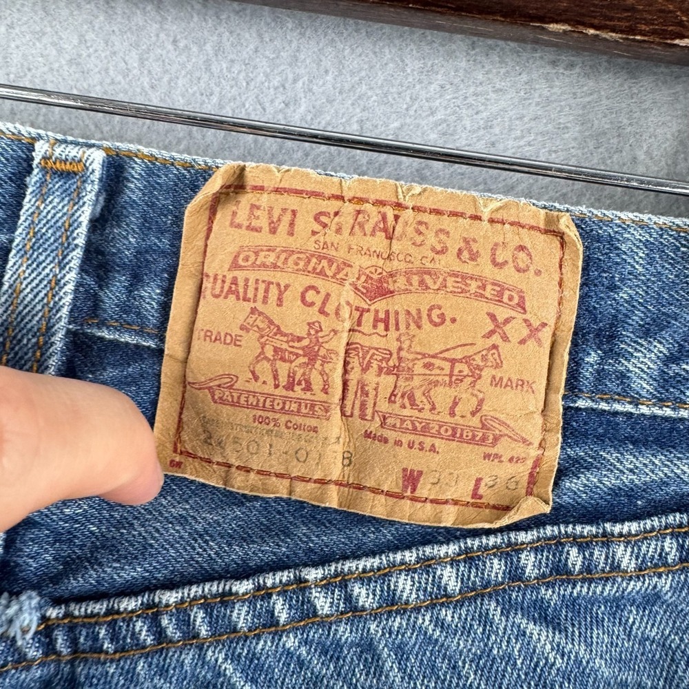 Vintage Levis Jeans Womens 33x36 (Fits 29x31) 501 High Rise Straight 80s USA - Picture 8 of 16